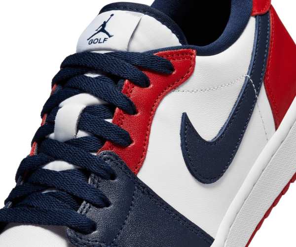 Chaussures Nike Air Jordan 1 Low G White Navy Red Zoom Profil
