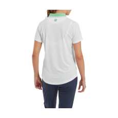 Polo Femme Footjoy Col Blok SS24 White Mint