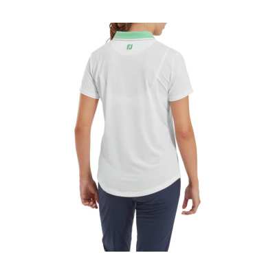 Polo Femme Footjoy Col Blok SS24 White Mint