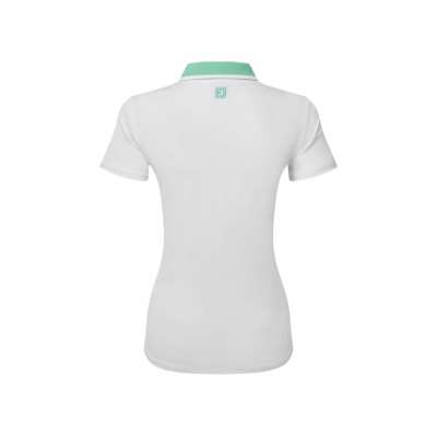 Polo Femme Footjoy Col Blok SS24 White Mint