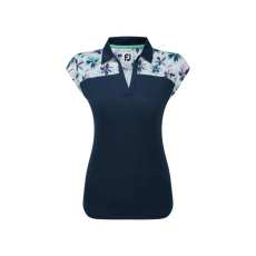 Polo Femme Footjoy Blocked Floral Cap Sleeve SS24 Navy