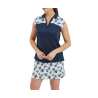Polo Femme Footjoy Blocked Floral Cap Sleeve SS24 Navy