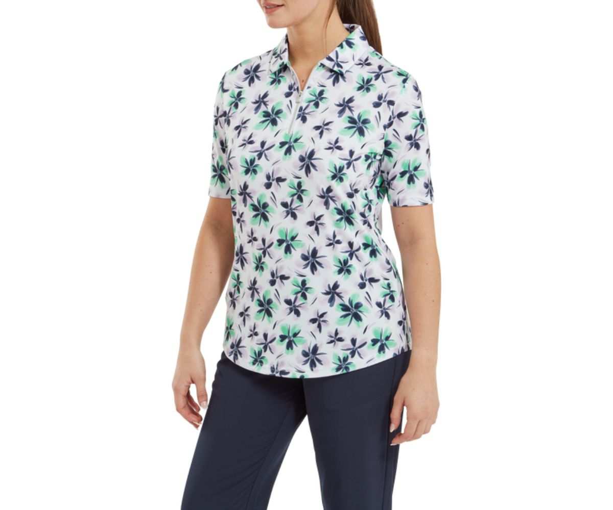 Polo Femme Footjoy Floral SS24 Lavender Mint Navy