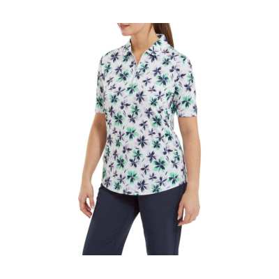 Polo Femme Footjoy Floral SS24 Lavender Mint Navy