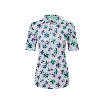 Polo Femme Footjoy Floral SS24 Lavender Mint Navy