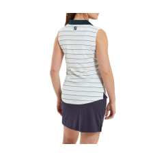 Polo Sans Manche Femme Footjoy Striped SS24 White Lavender Navy