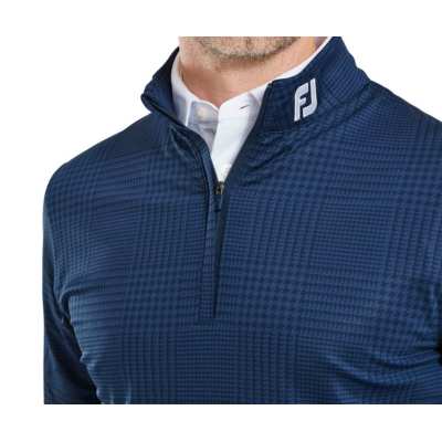 Pull Footjoy Glen Plaid Print Midlayer SS24 Navy