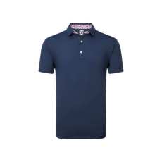 Polo Footjoy Solid With Primrose Trim Self Collar SS24 Navy