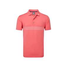Polo Footjoy Engineered Pinstripe SS24 Coral Red White