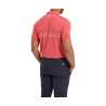 Polo Footjoy Engineered Pinstripe SS24 Coral Red White