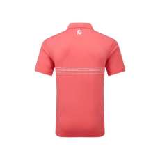 Polo Footjoy Engineered Pinstripe SS24 Coral Red White