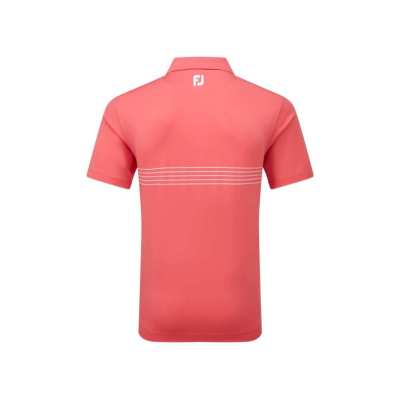 Polo Footjoy Engineered Pinstripe SS24 Coral Red White