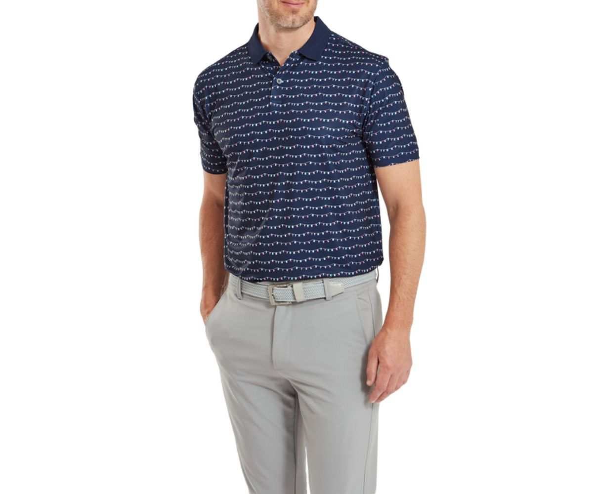 Polo Footjoy Flag Banner Print SS24 Navy