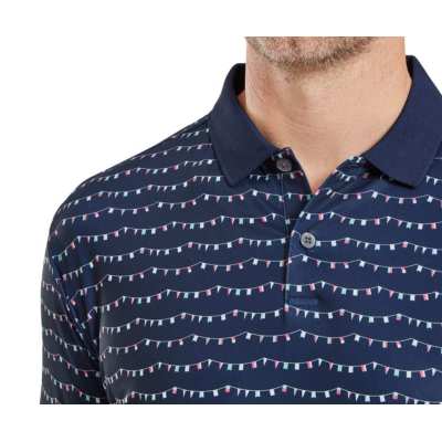 Polo Footjoy Flag Banner Print SS24 Navy