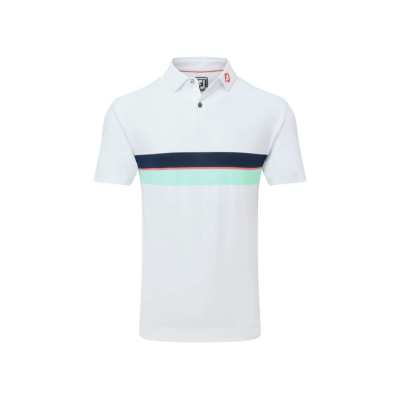 Polo Footjoy Double Chest Band Pique SS24 White