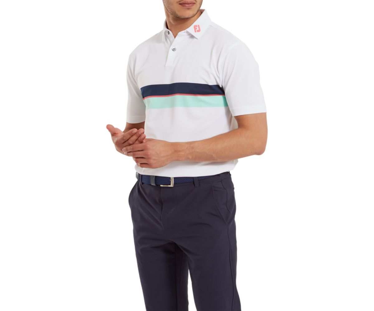 Polo Footjoy Double Chest Band Pique SS24 White