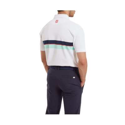Polo Footjoy Double Chest Band Pique SS24 White