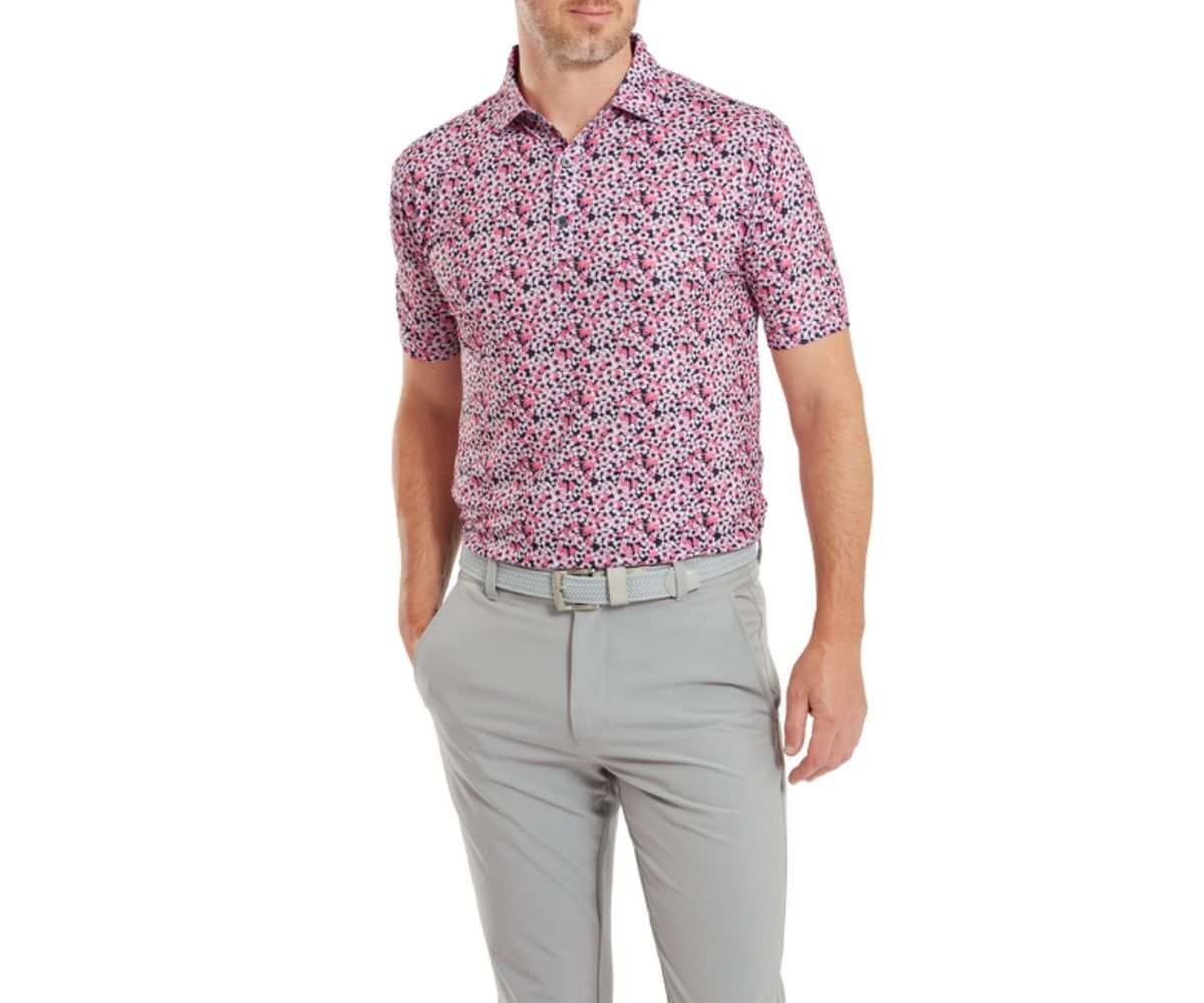 Polo Footjoy Primrose Print Lisle SS24 Red