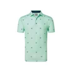 Polo Footjoy Thistle Print Lisle SS24 Sea Glass