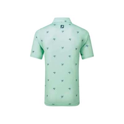 Polo Footjoy Thistle Print Lisle SS24 Sea Glass