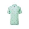 Polo Footjoy Thistle Print Lisle SS24 Sea Glass