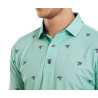 Polo Footjoy Thistle Print Lisle SS24 Sea Glass