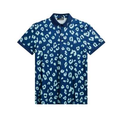 Polo J.Lindeberg Tour Tech Reg Fit Print SS24 Savanna Estate Blue