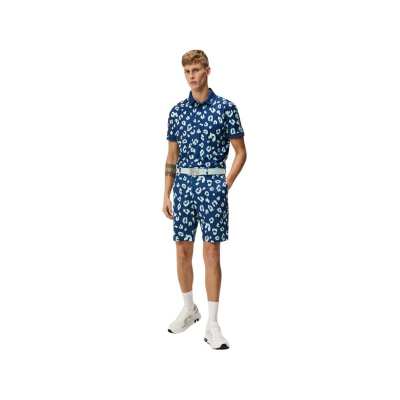 Polo J.Lindeberg Tour Tech Reg Fit Print SS24 Savanna Estate Blue