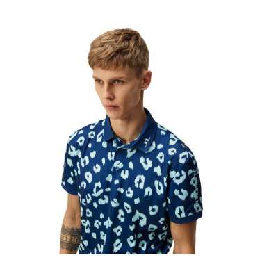 Polo J.Lindeberg Tour Tech Reg Fit Print SS24 Savanna Estate Blue