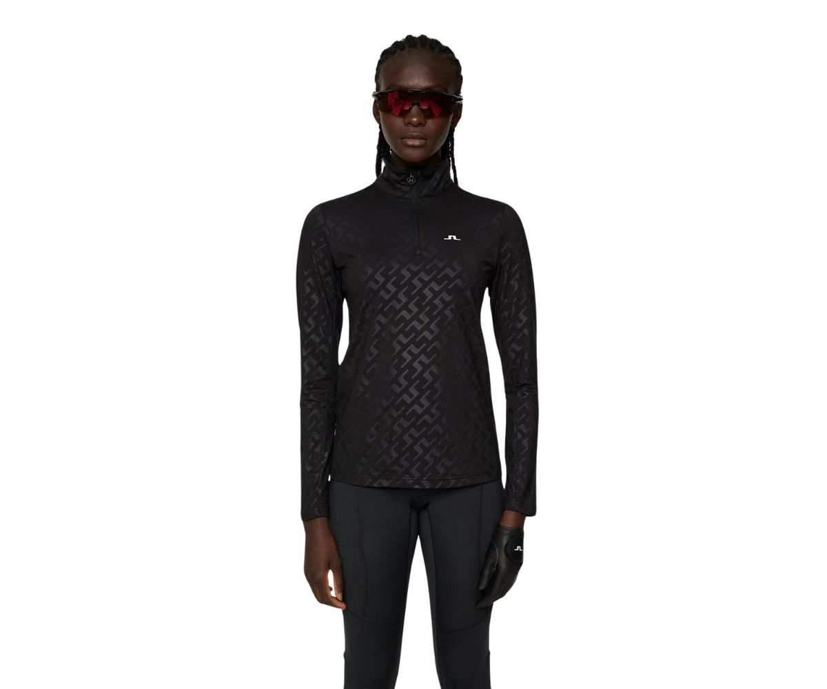 Sweat Femme J.Lindeberg Lauryn Deboss Mid Layer FW24 Black