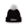 Bonnet Femme Titleist Cable Knit Pom Pom FW24 Black Grey