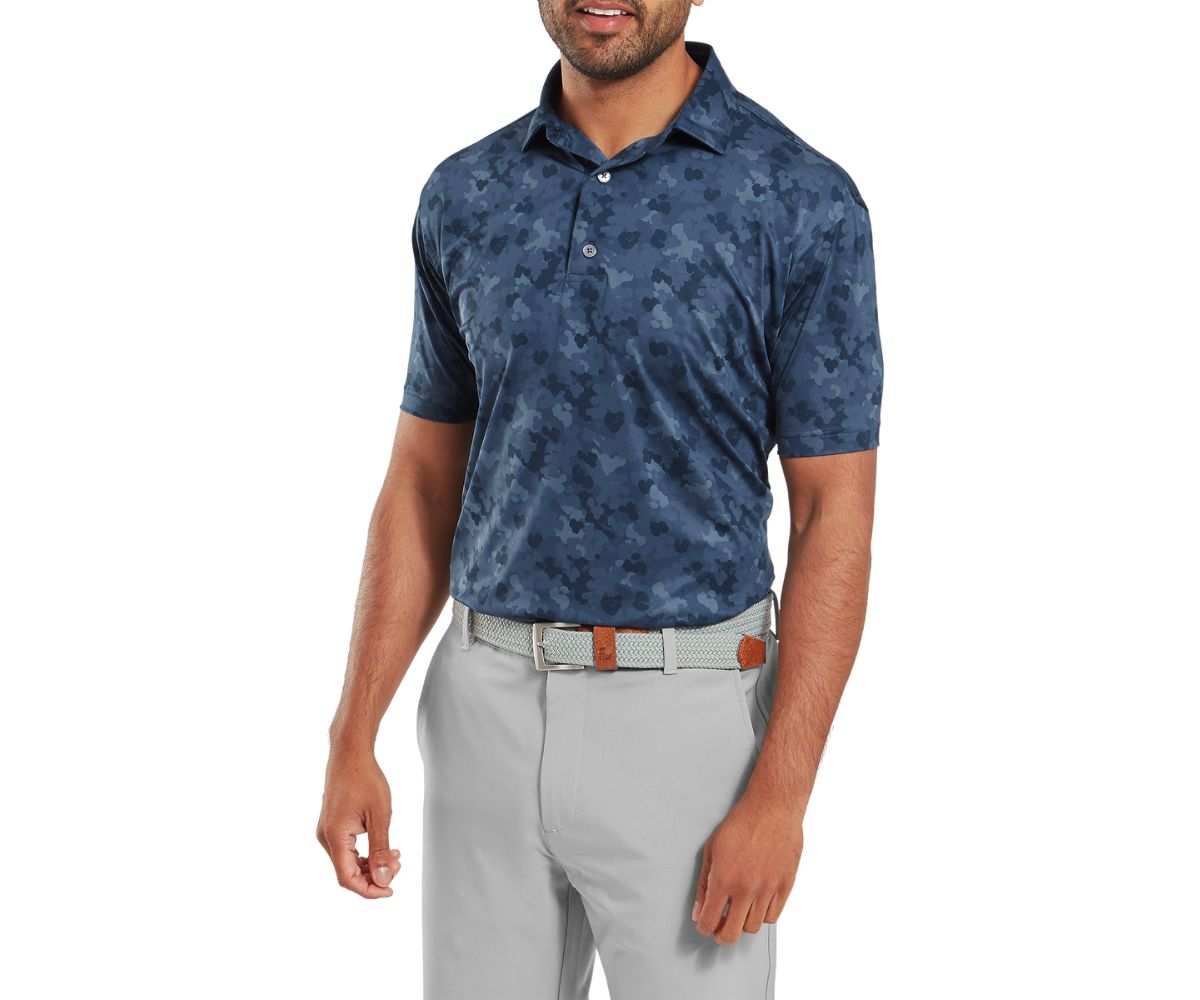 Polo Footjoy Pop Camo Lisle SS25 Dark Denim