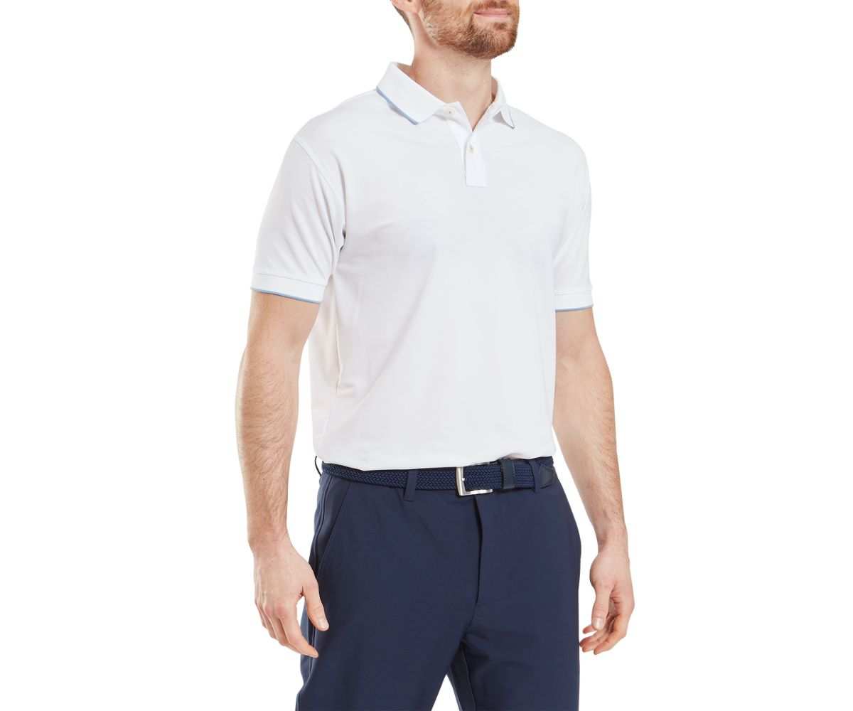 Polo Footjoy Tipped Pique SS25 White
