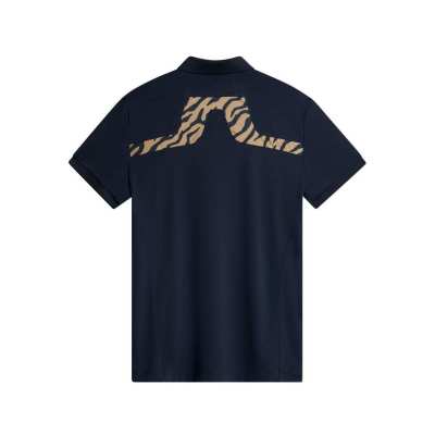 Polo J.Lindeberg KV Print SS25 Tour Tiger Brown