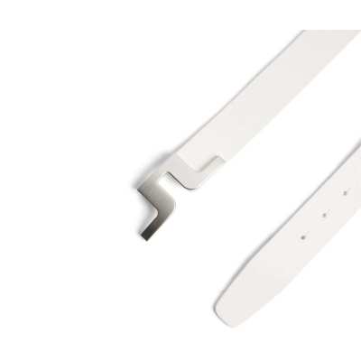 Ceinture J.Lindeberg Bridger Leather Belt SS25 White