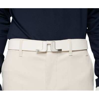 Ceinture J.Lindeberg Bridger Leather Belt SS25 White