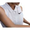 Polo Sans Manches à Rayures Femme Nike Dri-Fit Victory SU25 White