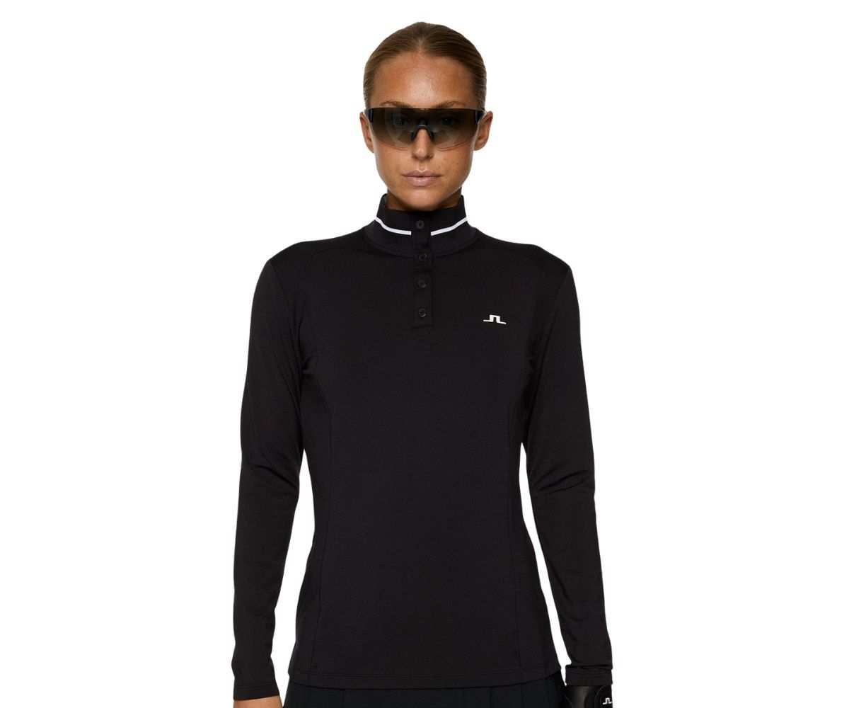 Polo Manches Longues Femmes J.Linderberg Hertta FW25 Black