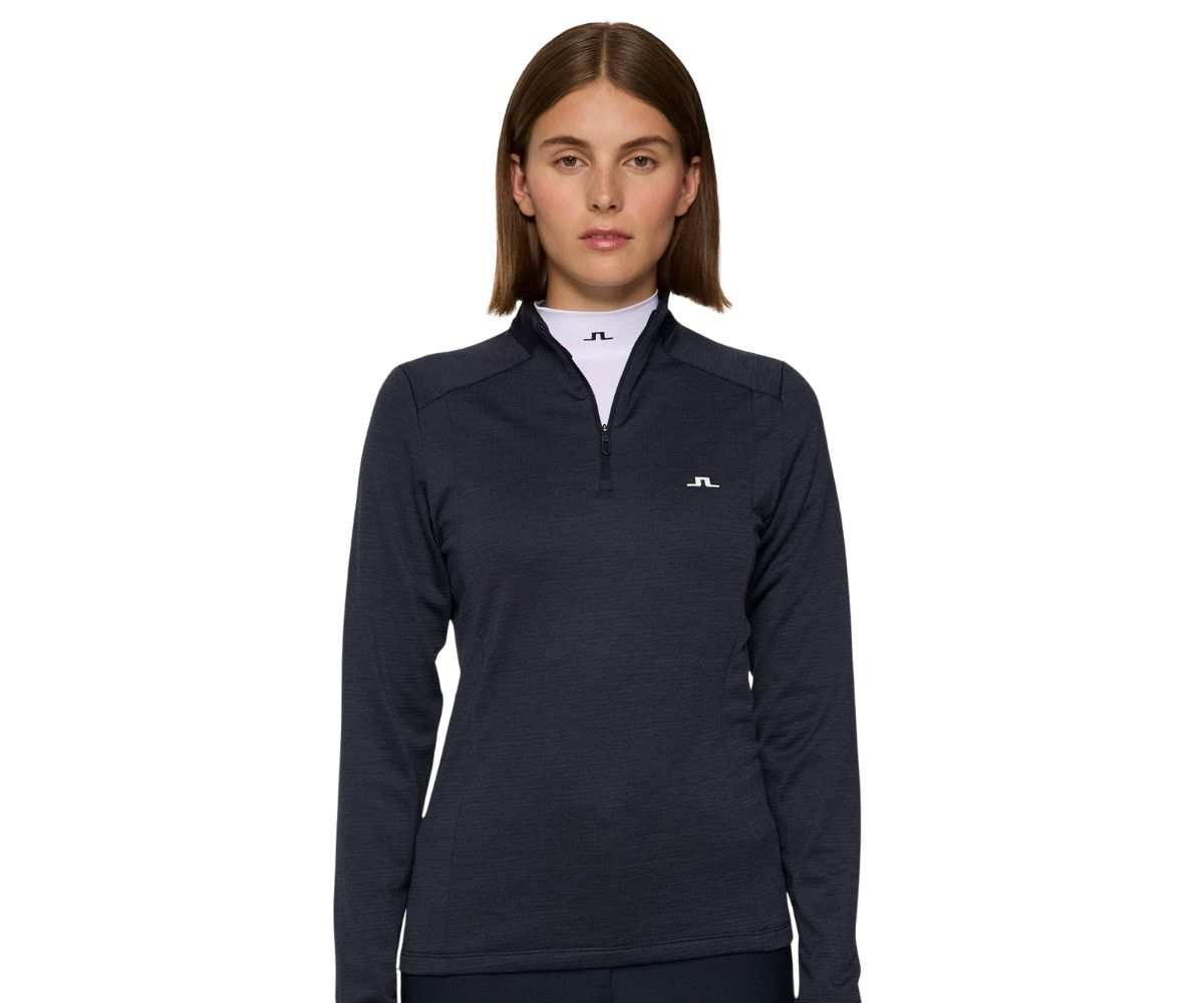 Sweat Femme J.Lindeberg Steffi Quarter Zip Mid Layer FW25 Navy Melange