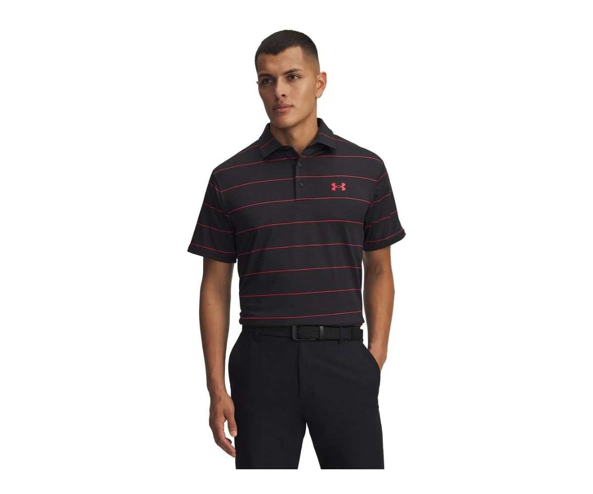 Polo Under Armour Playoff 3.0 Stripe FW25 Black Red