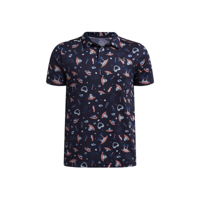 Polo Junior Under Armour Matchplay Printed Polo SS26 Navy Posh Pink