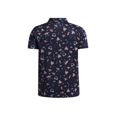 Polo Junior Under Armour Matchplay Printed Polo SS26 Navy Posh Pink