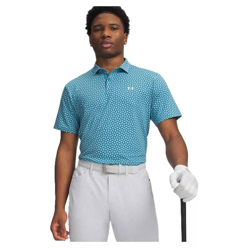 Polo Under Armour T2G Printed Diagonal Heartbeat SS26 Boundless Haze