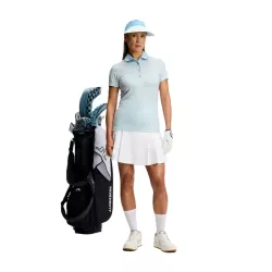 Polo Femme J.Lindeberg Tour Tech Print Polo SS26 Bridge Stack Skylight