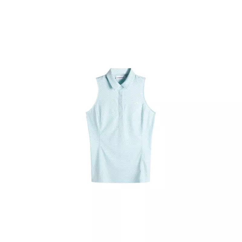 Polo Sans Manches Femme J.Lindeberg Dena Print SS26 Bridge Stack Slylight