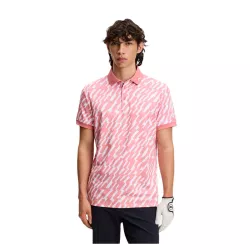 Polo J.Lindeberg Tour Tech Print SS26 Oak Flamingo