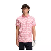 Polo J.Lindeberg Tour Tech Print SS26 Oak Flamingo