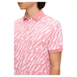 Polo J.Lindeberg Tour Tech Print SS26 Oak Flamingo
