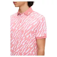 Polo J.Lindeberg Tour Tech Print SS26 Oak Flamingo