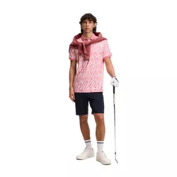 Polo J.Lindeberg Tour Tech Print SS26 Oak Flamingo